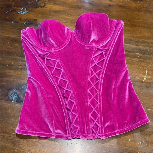 NWT SAVAGE X FENDY FUCHSIA VELVET CORSET💗 - Picture 3 of 9
